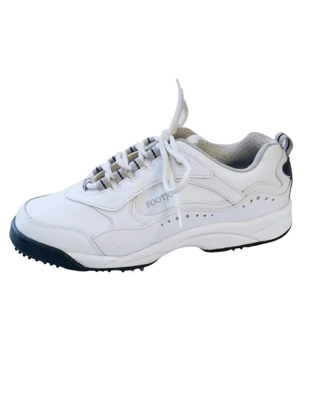 FOOTJOY GreenJoys Women's Golf Shoes White Leather Lace-up Spikes Size 7.5W